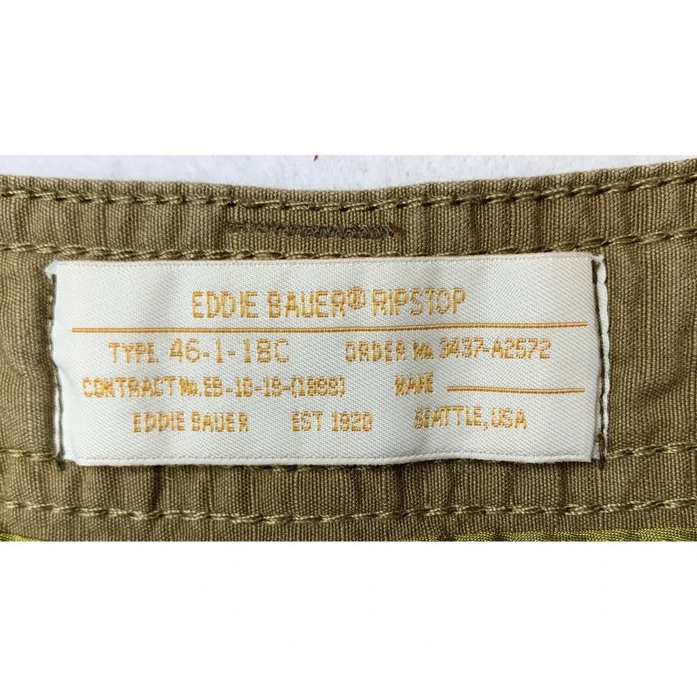 Eddie Bauer Cargo Shorts Womens 14 Olive‎ Green Ripstop Cotton Hiking Shorts 7